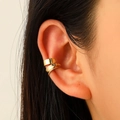 Manchette d'oreille vintage dorée double couche avec finition polie sans perçage - Ensemble de 2 Pièces Simple (N-999) / Or KC