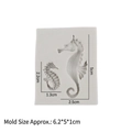 Seahorse-shaped silicone fondant mold set for ocean themed cake decoration DIY - 3# Grey (Seahorse)