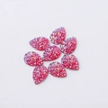 Close-up of teardrop resin jewelry charms in hot pink with glittering texture finish - Rose Pink (3)