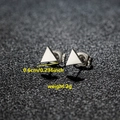 Minimalist silver triangle stud earrings in stainless steel, 0.6cm small geometric studs - Triangle Shape (085 Steel)