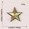 Golden embroidered star patch with black border, 4.3cm size for clothing and hats - Gold Black Edge Five-Pointed Star (4 Iron-On)