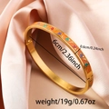 Golden titanium enamel floral bangle with dimensions 6cm diameter and 0.6cm width - 6mm Enamel / Elegant Purple (A714)