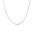 Collana a catena a serpente in argento lucido con scaglie metalliche lisce e riflessi - Catena a serpente da 1 mm 22 pollici / Argento (Placcato Argento)