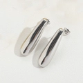Polished silver teardrop earrings with a smooth metallic mirror finish for women - Silver Polished Drop Style