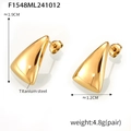 Especificaciones de tamaño para pendientes triangulares de acero de titanio dorado - Dorado