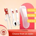 Pink toddler cutlery set with 304 stainless steel spoon, fork and tiger training chopsticks - Red Tiger Set (Spoon+Fork+Chopsticks+Box)
