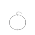 Bracciale a doppio strato in argento sterling S925 con pendente in gemma tonda lucida - Argento 925 / Argento sterling 925