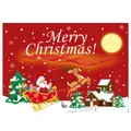 Christmas tapestry featuring Santa on a sleigh with reindeer on a red festive background - Sleigh Style / 1.5*2m