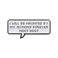 Pixel-Art Sprechblase Emaille-Anstecknadel mit I Will Be Haunted By My Actions Text - Pixel Art Dialogbox (XZ9660)