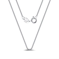 S925 sterling silver box chain necklace with spring clasp and Italy 925 engraving - 0.6mm Rhodium 40cm