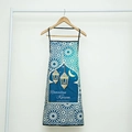 Blue and gold Ramadan Kareem apron featuring geometric patterns and hanging lanterns - Blue Plaid Moon Lantern 3-Piece Set (Ramadan Kareem)