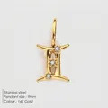 Pendentif Gémeaux en acier inoxydable plaqué or 14K avec zircons scintillants - Gémeaux (XP49550) / Or