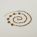 Bohemian bracelet with bronze faceted beads and gold accents on a white background - Bronze (Necklace)