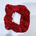 Coletero de lentejuelas rojas brillantes con diseño festivo navideño para mujer y niña - Lentejuelas Rojas