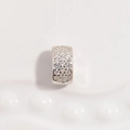 S925 sterling silver pig nose spacer bead with cubic zirconia for DIY jewelry making - Style B: Platinum Pig Nose Bead