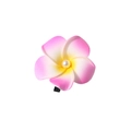 Pink and yellow gradient frangipani hair clip with a pearl center on a white background - Pearl Style / 6cm / Rose Red