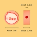 Pink polymer clay heart bead with red LOVE text for DIY jewelry making 1cm size - LOVE Circle