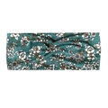 Grünes Yoga-Stirnband mit Blumenmuster, Twist-Knoten-Design aus weichem Stretchstoff - Grüne Blume