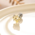 Silver earring with a 6mm yellow heart-shaped zircon stone and a screw back stud - Goose Yellow (Single)