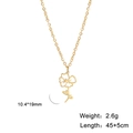 Golden stainless steel floral pendant necklace with 45+5cm chain and product dimensions - Gold Color Poppy
