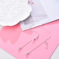 Silver multi-functional glasses chain with square zircon pendants and lobster clasps - Square / Silver