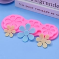 Rosa Silikonform mit drei Blumen für DIY-Kuchen-Mousse und Schokoladenbacken - Rosa