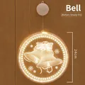 24cm LED Christmas hanging light with 3D bell and snowflake pattern for window decoration - 24cm Bell / Battery Included
