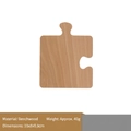 Jigsaw puzzle shaped beech wood coaster with natural grain finish measuring 10x8x0.9cm - Beech Wood / Upgraded / Single