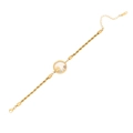 Gold twist chain stainless steel bracelet with clover and evil eye beads charm - Stainless Steel Evil Eye Bracelet (7#)