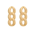 Moderne goldene Creolen mit dreifachem Kettenglied aus poliertem Edelstahl - Kettenstil (1#链条)