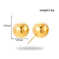Minimalist 1.01cm gold sphere stud earrings in polished stainless steel for women - 1.01cm / Gold Sphere Style (ER-1301)
