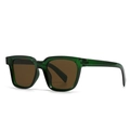 Occhiali da sole squadrati verde scuro traslucidi con lenti marroni stile vintage - Montatura Verde Lenti Tè