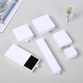 White drawer style jewelry packaging boxes in multiple sizes with black sponge inserts - White; 9*9*3.2cm