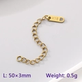 18K gold plated stainless steel extension chain with K18 tag, 50x3mm size, 0.5g weight - Gold 50mm K18 Engraved Style (KLJ8781-Z)