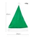 Green plush Christmas hat with 40x29cm dimensions and 32g weight shown on white background - Velvet Plush Edge Adult Hat Green