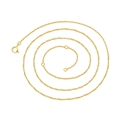 Detail of adjustable S925 sterling silver chain with spring ring clasp and three link rings - Gold Cable Chain (Spring Ring) / 45cm