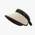 Women's UV protection visor with black woven brim and adjustable back strap - Beige