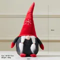 Gnomo di Natale femminile con trecce bianche e cappello rosso con fiocchi di neve - Cappello Rosso Fiocco di Neve Femmina (A410-7) / 40CM