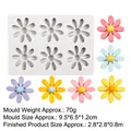 Molde de silicona blanco de 6 cavidades de margaritas para fondant y resina con flores de colores - Estilo Girasol Margarita (A395 Gris)