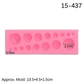 Pink silicone mold with 15 mixed round cavities for cake decorating and chocolate - 2# Semicircle Pearl / Pink