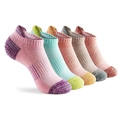 Lot de 5 paires de socquettes en coton pour femmes avec talons et pointes contrastés - Taille Unique 37-45 / Motif de Nuage Mélangé