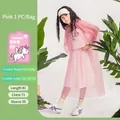 Imperméable jetable rose pour enfants avec motif licorne pour voyages en plein air - Haut (Pack de 1 Pièce Enfants) / Rose Pêche Enfants