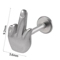 Middle Finger Gesture (#8) / 1.2*8mm / Silver