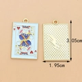Golden bunny king poker charm with enamel inlay and 3.05cm x 1.95cm size measurements - King Card【1.95CM×3.05CM】