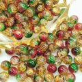 10mm Dunhuang style red and green gradient crackle glass beads for DIY jewelry - Christmas Colors (Red & Green)