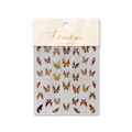 Pegatinas de uñas de mariposa holográfica dorada MS480 con textura gel y acabado metálico - Mariposa Holográfica Jelly Oro Naranja (MS480)