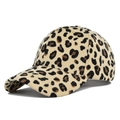 Dettaglio cappellino da baseball leopardato in velluto a coste con texture e visiera - Regolabile / Giallo chiaro