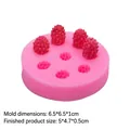Pink silicone mold for 6 raspberry-shaped fondants, size 6.5x6.5cm, model 15-144 - 1# Raspberry / Pink