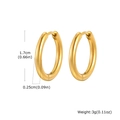 18k gold plated 17mm geometric hoop earrings for women with thick polished finish - 2.5*17mm / Gold