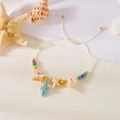 Bracelet tissé bohème multicouche avec perles colorées et breloques étoile de mer marron - Style Conque Étoile de Mer